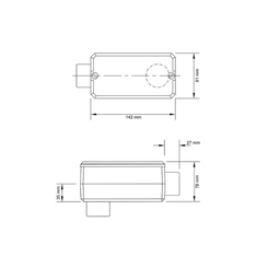 Condulete c/Rosca Tipo LB 1.1/2 c/Tampa c/Ved BSP 56103/085 - Tramontina