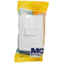 Conjunto B3 Interruptor Paralelo 1 Tecla Branco 19476 - Margirius