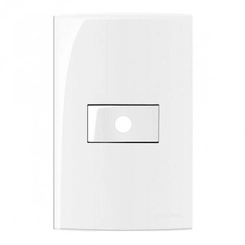 Placa Sleek 2x4 Saída de Fio com Suporte Branco 15823 - Margirius