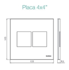 Placa Sleek 4x4 Cega com Suporte Branco 16022 - Margirius