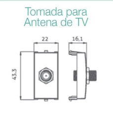 Módulo Sleek Ebony Tomada TV Coaxial 16540 - Margirius