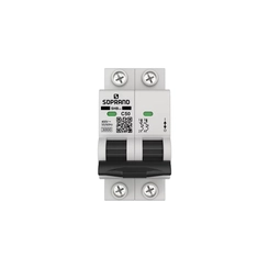 Disjuntor DIN Bifásico Curva-C 50A 3kA 05121.7050.21 - Soprano