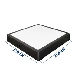 Painel LED Sobrepor Quadrado Preto 24W 6500K BFP Bivolt - Blumenau