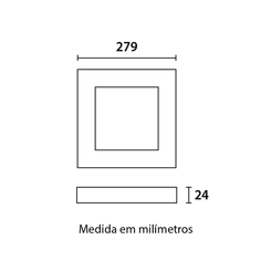 Painel LED Sobrepor Quadrado Preto 24W 6500K BFP Bivolt - Blumenau