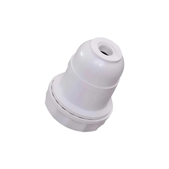 Soquete Para Lustre Abajur Branco Com Rosca