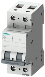 Disjuntor DIN Bifásico Curva-C 50A 5SL1250-7MB - Siemens