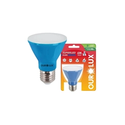 Lâmpada LED PAR20 6W Azul Bivolt IP00 - Ourolux
