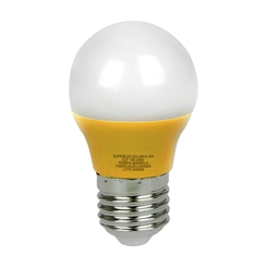 Lâmpada LED Bulbo 3W Amarela Bivolt Bolinha