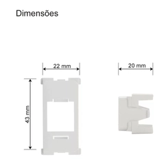 Módulo B3 Vazio para RJ45 Branco 19407 - Margirius