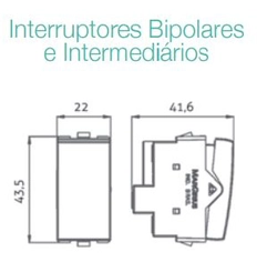 Módulo Sleek Interruptor Bipolar Simples 10A Branco 16056 - Margirius