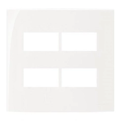 Placa Sleek 4x4 4 Postos Separados Branco 16031 - Margirius