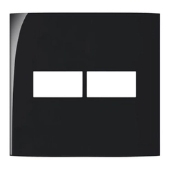 Placa Sleek Ebony 4x4 2 Postos Horizontal 15911 - Margirius