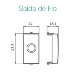 Módulo Sleek Ebony Saída de Fio com 2 Unidades 16542 - Margirius