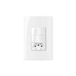 Conjunto Sleek Interruptor Simples + Tomada 2P+T 20A Branco 15995 - Margirius