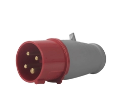 Plugue Industrial 3P+T 32A 380V 6H Vermelho IP44 PLS-4276 - Soprano