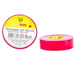 Fita Isolante Colorida 18mm x 20m Vermelha 2000-EVM - Enerbras