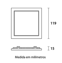 Painel LED Embutir Quadrado Branco 6W 3000K BFP Bivolt - Blumenau