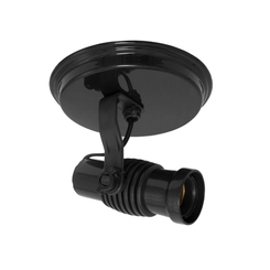 Spot Tubo Simples Preto Com Aleta Preta PVC