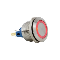Botão Antivandalismo Pulsador Iluminado Vermelho 22 mm 24VCC AV22IC-7R - Metaltex