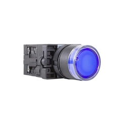 Botão Pulsador Iluminado Azul 24VCC/VCA 1NA+1NF P20IGR-BL7-1C - Metaltex