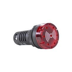 Sinalizador Eletrônico Sonalarme Audiovisual 22 mm 50 dB Vermelho 220V BZ20-2L-R - Metaltex