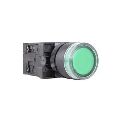 Botão Pulsador Iluminado Verde 220V 1NA + 1NF P20IGR-G-1C - Metaltex