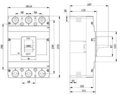 Disjuntor Trifásico Caixa Moldada Fixo 500A 50kA 380V DL630-X 05109.4500.31 - Soprano