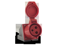 Tomada Industrial Sobrepor 3P+T 32A 380V 6h Vermelho IP44 05169.4206.44 - Soprano