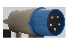 Plugue Industrial 3P+T 32A 220V 9h Azul IP44 05166.4279.44 - Soprano
