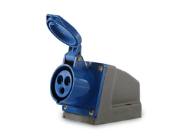 Tomada Industrial Sobrepor 2P+T 16A 220V 6h Azul IP44 05169.3006.44 - Soprano