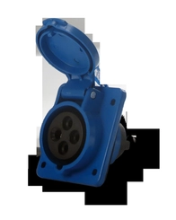 Tomada Industrial Embutir 2P+T 16A 220V 6h Azul IP44 05168.3046.44 - Soprano