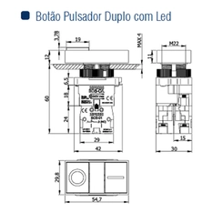 Botão Duplo Iluminado 220V 1NA+1NF 05141.1106.11 - Soprano