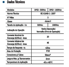 Protetor DPS Solar Tripolar 45kA 1000VCC 05190.0013.03 - Soprano