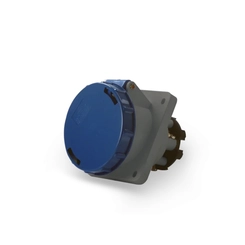 Tomada Industrial Embutir 3P+T+N 63A 220V 9h Azul IP67 05168.4549.67 - Soprano