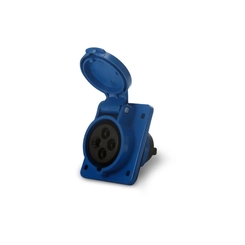 Tomada Industrial Embutir 2P+T 32A 220V 6h Azul IP44 05168.3246.44 - Soprano
