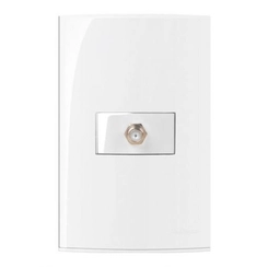 Tomada Sleek Branco 2x4 para Antena TV Coaxial 15998 - Margirius