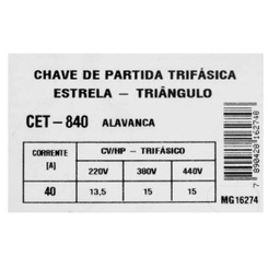 Chave Estrela Triângulo 40A CET-840 16274 - Margirius