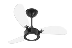 Ventilador de Teto LED 12W New Cristal 3 Pás 6500K Preto 38-3184 - Venti-Delta