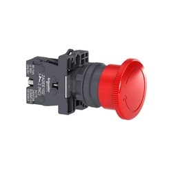 Botão XA2 Soco Girar/Destravar 40mm 1NF Vermelho XA2ES542 - Schneider Electric