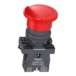 Botão XA2 Soco Girar/Destravar 40mm 1NF Vermelho XA2ES542 - Schneider Electric