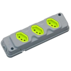 Tomada Múltipla Universal Tripla 2P+T 20A Cinza 28300300777 - Fiolux