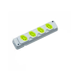 Tomada Múltipla Universal Quádrupla 2P+T 20A Cinza 28300400777 - Fiolux