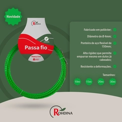 Passa Fio Helicoidal em Poliéster 10 Metros 7881400 - Rohdina
