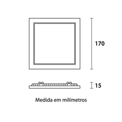Painel LED Embutir Quadrado Branco 12W 6500K BFP Bivolt - Blumenau