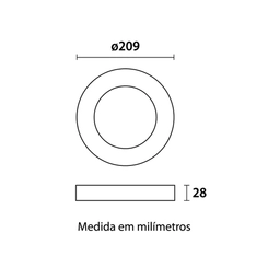 Painel LED Sobrepor Redondo Branco 18W 3000K BFP Bivolt - Blumenau