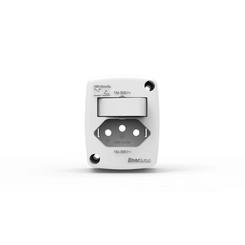 Conjunto Interruptor Simples com Tomada 2P+T 10A Sobrepor Branco 054-ESB - Enerbras