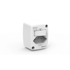 Conjunto Interruptor Simples com Tomada 2P+T 10A Sobrepor Branco 054-ESB - Enerbras