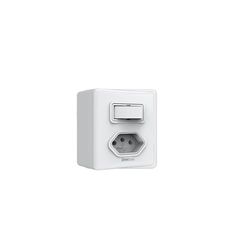 Conjunto 1 Interruptor Simples + Tomada 2P+T 20A Sistema X 399-ESN/CP - Enerbras