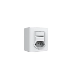 Conjunto 2 Interruptores Simples + Tomada 2P+T 20A Sistema X 398-ESN/CP - Enerbras