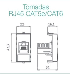 Módulo Sleek Tomada Rede RJ45 Cat5e Branco 16045 - Margirius